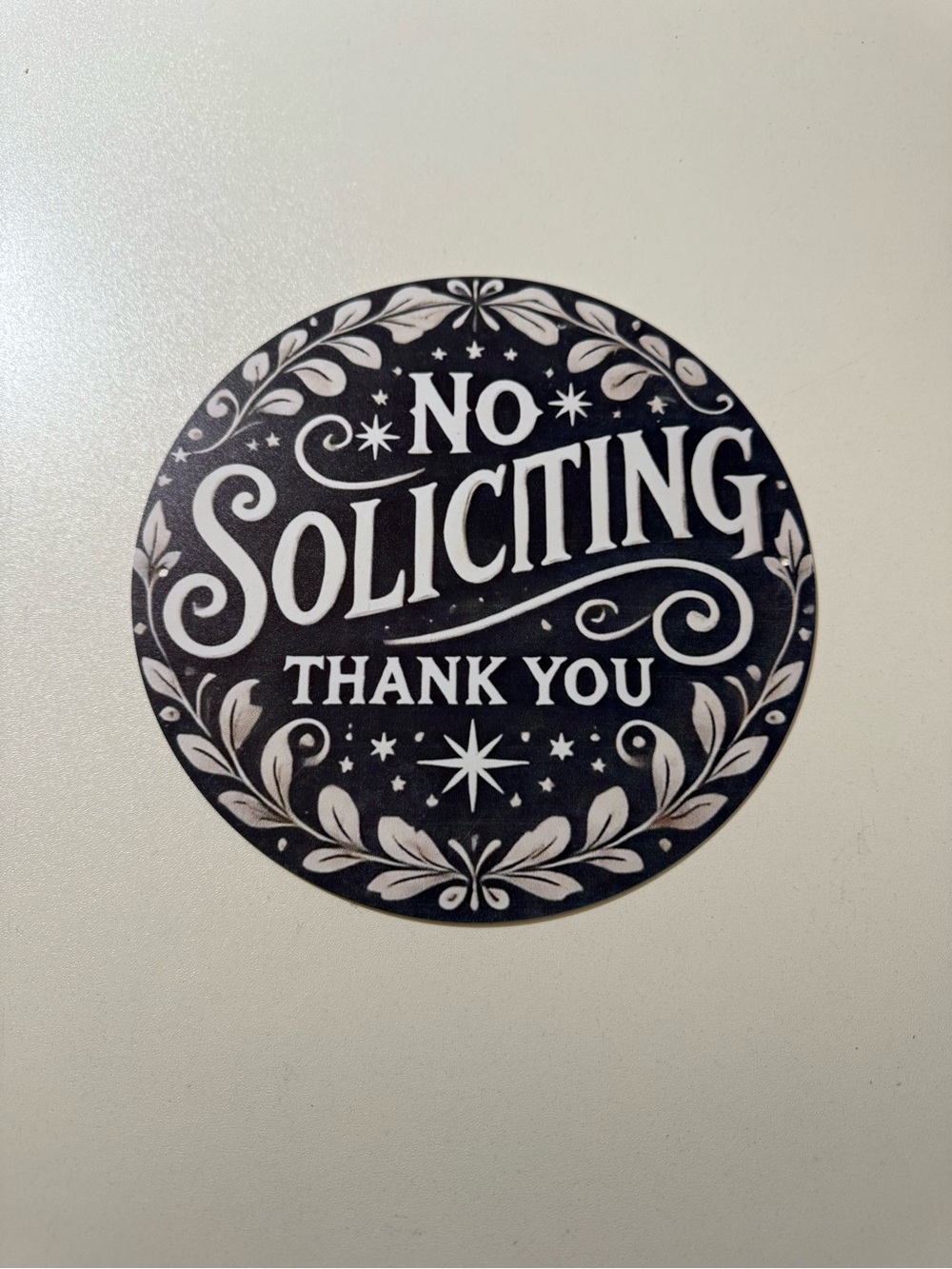No Soliciting Round Metal Sign